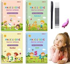 4pcs Magic Practice Copybook Kids Handwriting Practice Workbook Reusable Gift UK