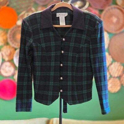 Винтажный блейзер в клетку Miss Dorby — размер 12 — деловая куртка Old Money Academia - Изображение 1 из 4