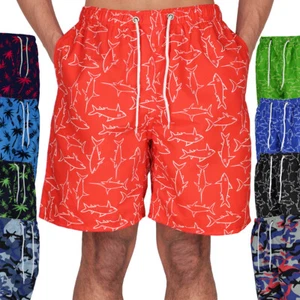 Men's Swim Shorts Swimming Trunks Beach Board Swimwear Suit w/ Lining - Picture 1 of 21