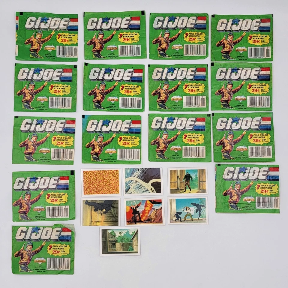 Gi Joe Stickers 7 Full Color Vintage 1987 Unopened Package Cobra Diamond Hasbro