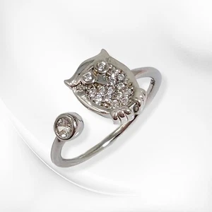 Silver Women's Ring *Solid 925 Sterling Silver Ring With Cubic Zirconia Crystals - Picture 1 of 4