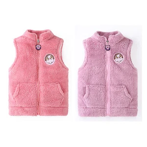 Kids Girls Sleeveless Zipper Warm Vest Fleece Cotton Jacket Outdoor Wear Outfits - Picture 1 of 14