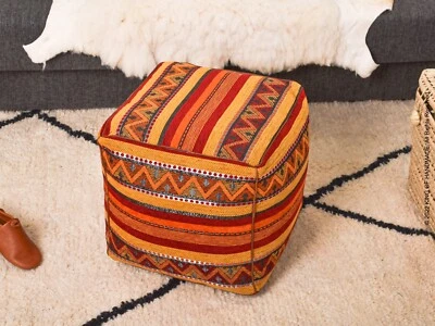 Moroccan Handmade Boho Pouf Ottoman Footstool Pouffe , living room decoration - Image 1 of 4