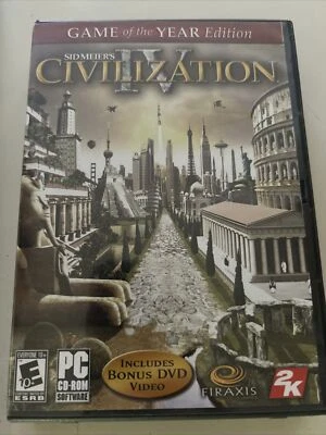 2006 Sid Meier's Civilization IV Pc Video Game Bonus DVD Rare 4disks Win 2000 - Image 1 of 3