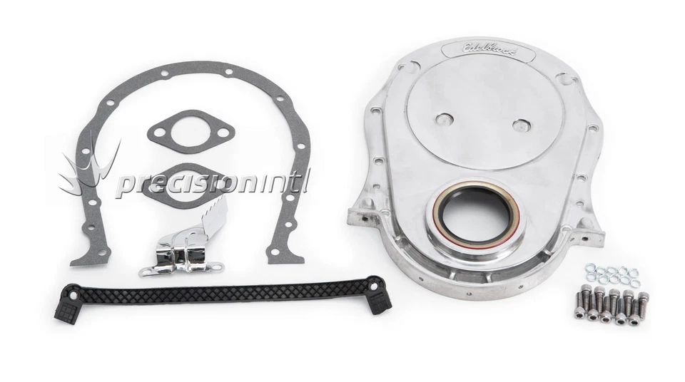 EDELBROCK 4241 ALUMINUM TIMING COVER BB CHEV 396-454 V8 POLISHED - Image 1 of 1
