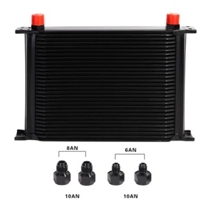 30 Rows Oil Cooler 10AN Stacked Plate Transmission Engine Cooler Universal Black - Bild 1 von 14