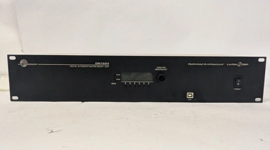 LECTROSONICS DM1624 DIGITAL AUTOMATIC MATRIX MIXER DSP LECNET2 TESTED FOR POWER - Image 1 of 2