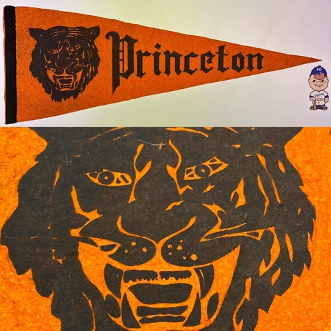 1950’s Vintage Princeton Tigers College University 10.5x28 Ivy League Pennant Cover