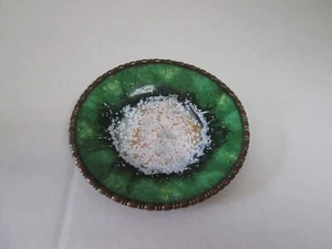 Mid Century Nekrassoff Emaille über Kupfer Untertasse mit Perlenrand - Bild 1 von 6