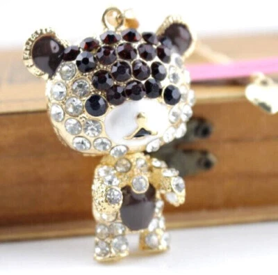 Betsey Johnson Coffee Brown Baby Bear 3D Moving Pendant Necklace Free Gift Bag - Image 1 of 4