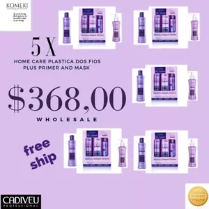 5 x Kits Cadiveu Plastica dos fios Shampoo + Condi.+ Liso Magico + primer+mask - Picture 1 of 11