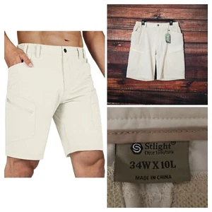 Stlight Shorts Size 34 Cargo Hiking Water Resistant Nylon Stretch Bone Mens - Picture 1 of 9