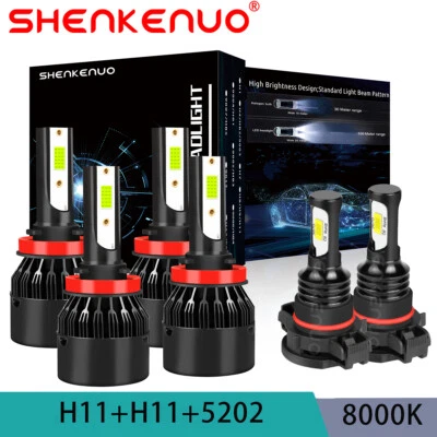 Para Pontiac G8 2008 2009 Combo Azul 6X Faro LED Alto Bajo + Bombillas Antiniebla Foto 1 de 4