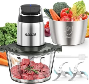 Food Processor, 2-Speed Food Chopper Meat Grinder with 8 Cup Stainless Steel - Picture 1 of 6
