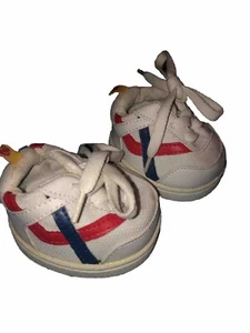 Build A Bear Workshop Tennis Gym Schuhe Sneaker weiß rot blau Streifen BABW Spitze - Bild 1 von 6