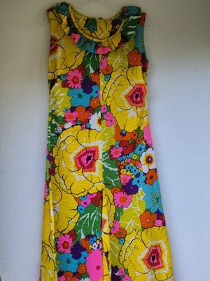 Vintage 60s 70s Hippie Boho Wide Leg Festival Ruffle Full Zip Women's Jumpsuit  - Image 1 of 4