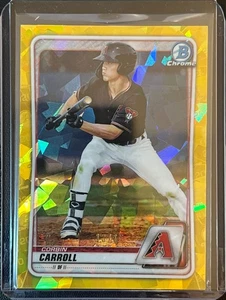 2020 Bowman Draft Chrome Sapphire CORBIN CARROLL Gold #d /15 Diamondbacks BD114 - Bild 1 von 2