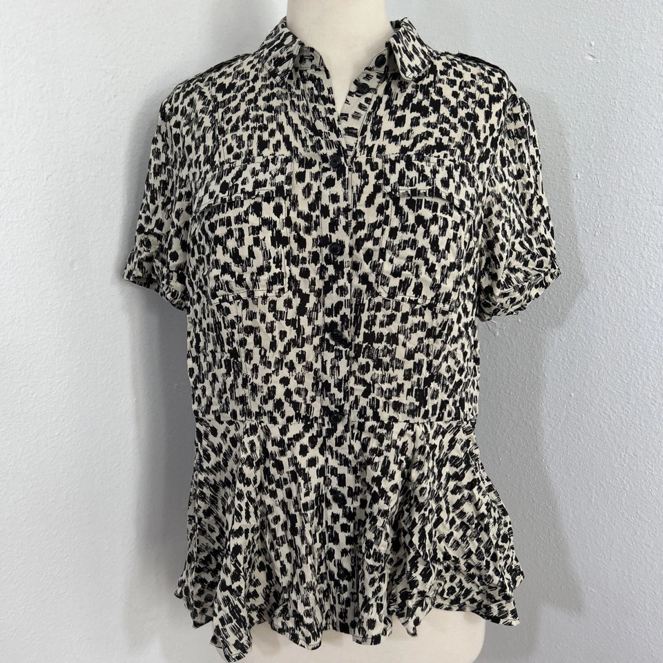 Blusa Burberry Brit para mujer 8 estampado animal peplum preppy Foto 1 de 4