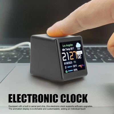 Desktop Electronic Clock LCD Digital Display Calendar Temperature Weather JY - Image 1 of 4
