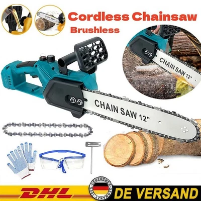 MAWIRON 12 Zoll Akku Kettensäge Mini Elektro Kettensägen Handkettensäge Akku Für Makita