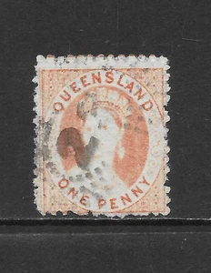 QUEENSLAND SCOTT 18 USED FINE - 1865 1p ORANGE ISSUE - QUEEN VICTORIA - Picture 1 of 2