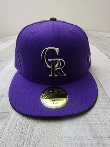Colorado Rockies Purple New Era 59fifty Official On-field Cap Fitted 7 1/8 - Picture 1 of 7
