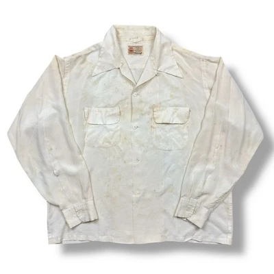 Vintage 40s Penneys Towncraft Rayon Loop Collar Shirt Atomic Sanforized USA Made - Image 1 of 4