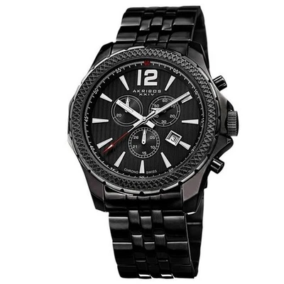 Reloj Hombre Akribos XXIV AK662BK Suizo Cronógrafo Fecha Minuto Pista Negro Foto 1 de 4