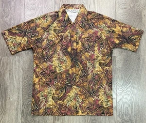 Vintage 70s Lilly Dache Men Polo Shirt Sz L Psychedelic Disco Grunge Rockabilly - Picture 1 of 5