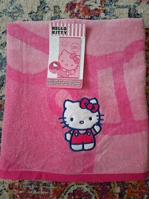 Sanrio Hello Kitty Beach Towel With Embroidered 100% Cotton, NWT, 34 X 63 IN - Image 1 of 4