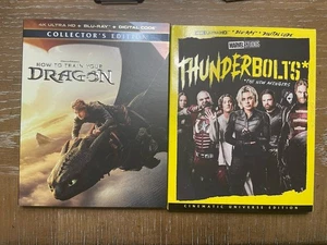 4K Blu Ray with slip covers Bundle How to Train Your Dragon, Thunderbolt - Picture 1 of 2