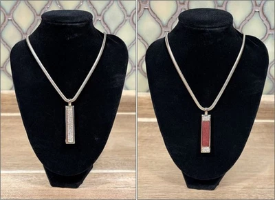 Collar de cadena de serpiente colgante pavé circonita cúbica reversible mercado negro de la Casa Blanca Foto 1 de 4