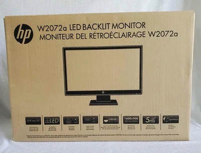 HP W2072a LED Backlit LCD Computer Monitor, 20 inch 16:9 Widescreen sealed NIB - Image 1 of 4