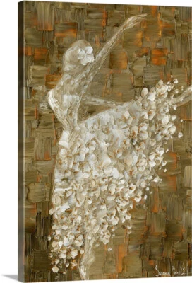 Arte Ballet Bailarina Blanca Arte Marrón Arte Lienzo Impresión Abstracta por Susanna Shap Foto 1 de 4