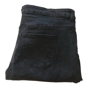 Pantalones de mezclilla cortos elásticos BREAKERS talla AU22 W40 L26 5 puntos desgastados rasgaduras negros - Imagen 1 de 12