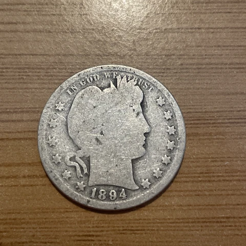 1894 - S  Barber Quarter G - 90% Silver -Free Shipping 400 Cover