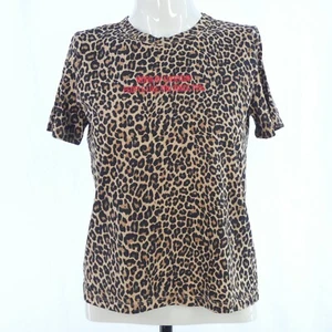 Zara Blouse T Shirt Top Animal Leopard Print Multicolour Short Sleeve Size S - Picture 1 of 9