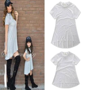 MATCHING MOMMY & ME MOTHER DAUGHTER MOCK-NECK SHORT SLEEVE JERSEY DRESS - Picture 1 of 2
