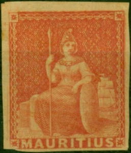 Mauritius 1858 (6d) Vermilion SG28 Fine Unused - Picture 1 of 1