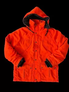 VTG CABELAS Size L Gore-Tex Hooded Mens Hunting Coat Game Jacket Pouch USA - Picture 1 of 24