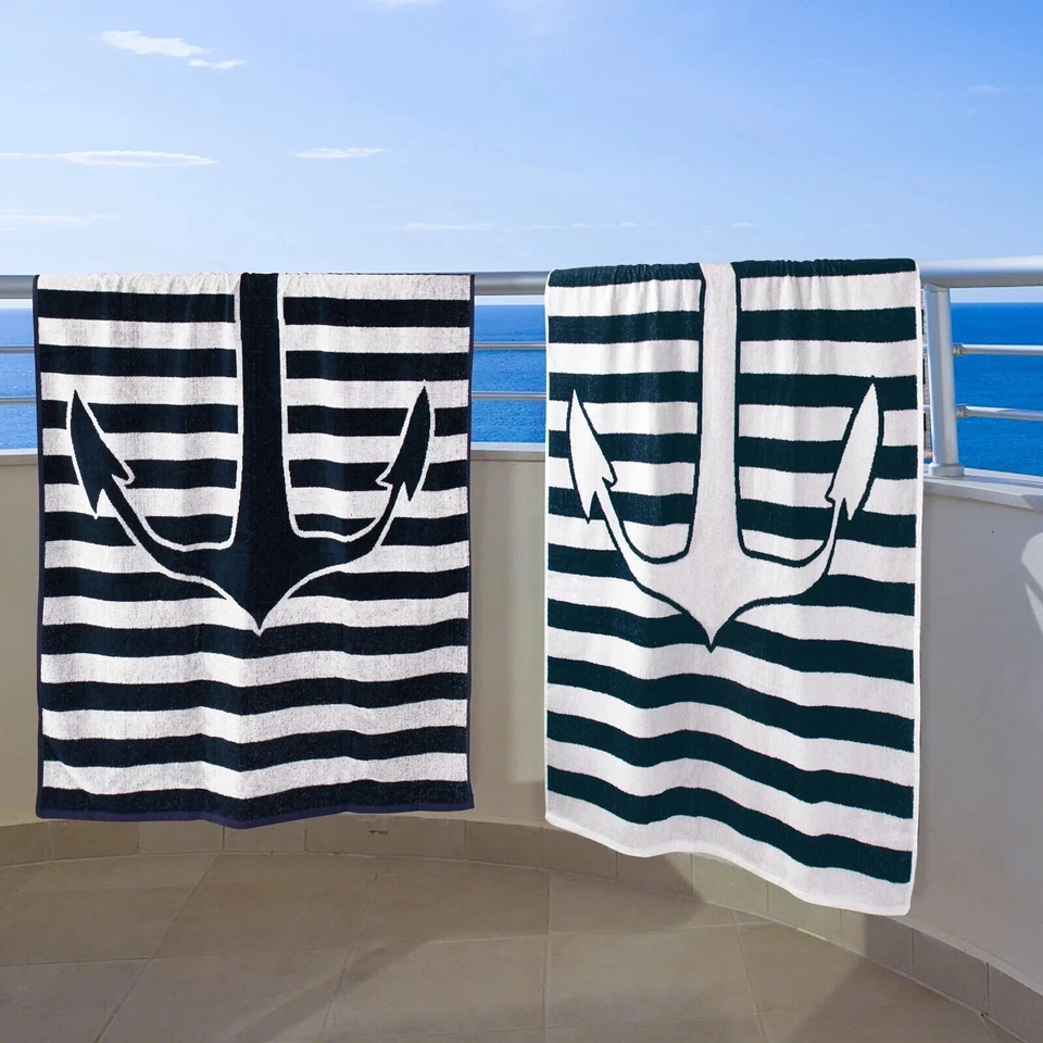 Yacht Club Egyptian Cotton Oversized 34 x 64 Inches Beach Towel Set of 2 or 4 - Image 1 of 1