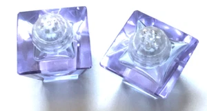 Glass Vintage Alexandra Blue Salt & Pepper Shakers Bohemian Czechoslovakian OLD - Picture 1 of 7
