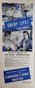 Anuncio estampado seco de Canadá 1946 arte de pared efímero decoración disfrutar de la vida - Imagen 1 de 1