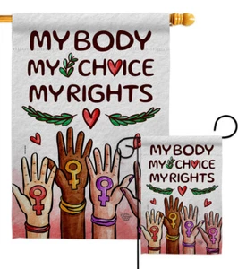 Bandiera da giardino destra My Choice supporto femminismo regalo decorativo cortile casa striscione - Foto 1 di 19