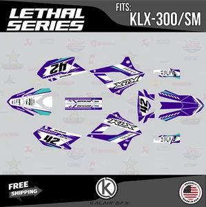 Graphics Kit for Kawasaki KLX250 2008-2020 and KLX300SM 2021-23 Lethal - Purple - Picture 1 of 4