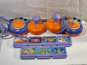 Lot of 7 VTech V.Smile Learning System Video Games Cartridges, 2 Control Joyst. - Picture 1 of 13
