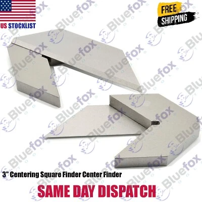 BLUEFOX Center Square 3" Machinist Centering Hand Tool Centre Finder Gauge Measuring