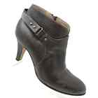 Anyi Lu Vanessa Bootie Brown Leather Heel Strap Detail Womens SIZE 40 / 9 - 9.5