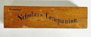 Antique 1894 Wooden Germany Scholars Companion Pencil Box Pen Case Hinged Vtg - Picture 1 of 19