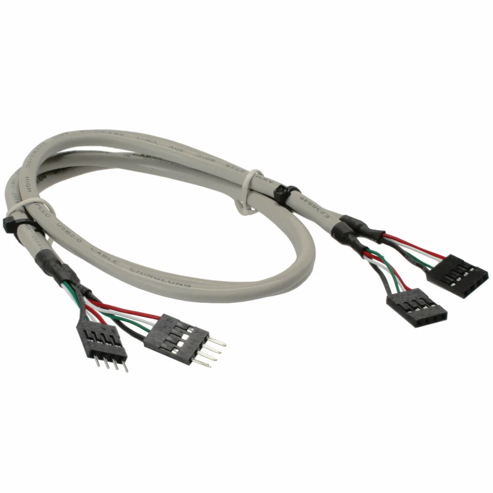 InLine® USB 2.0 Verlängerung intern 2x 4pol Pfostenstecker zu Pfostenbuchse 0,6m - Bild 1 von 1